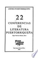 22 conferencias de literatura puertorriqueña