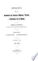 Libro Anales de la Academia de Ciencias Médicas, Físicas y Naturales de la Habana
