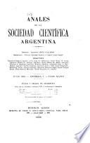 Libro Anales de la Sociedad Científica Argentina