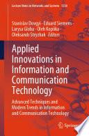 Libro Applied Innovations in Information and Communication Technology