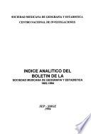 Boletín de la Sociedad Mexicana de Geografía y Estadística