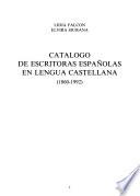 Libro Catálogo de escritoras españolas en lengua castellana (1860-1992)