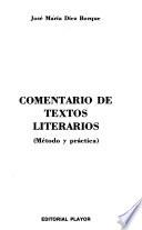 Libro Comentario de textos literarios