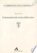 Libro Comentarios de textos dialectales