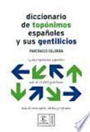 Libro Diccionario de topónimos españoles y sus gentilicios