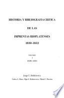 Libro Historia y bibliografía critica de las imprentas rioplatenses, 1830-1852: 1830-1831