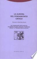 Libro La aurora del pensamiento griego