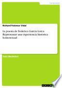Libro La poesía de Federico García Lorca. Representar una experiencia histórica homosexual