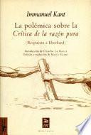 Libro La polémica sobre la Crítica de la razón pura