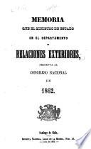 Memoria del Ministerio de Relaciones Exteriores