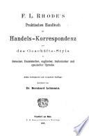 Praktisches Handbuch der Handels-Korrespondenz und des Geschäfts-Styls