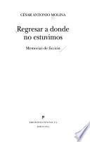 Libro Regresar a donde no estuvimos