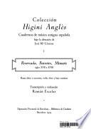 Libro Resercada, baixetes, minuets, siglos XVII y XVIII