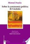 Libro Sobre la autonomía política de Cataluña