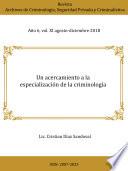 Libro Un acercamiento a la especialización de la criminología